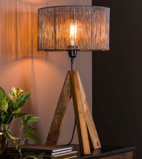 Tafellamp Tripot wood